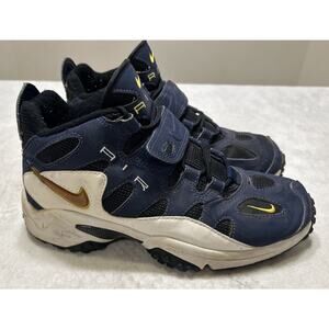 Vintage Nike Shoes Men’s Size 8.5 Turf Raider Football Mid Top 90s Blue White